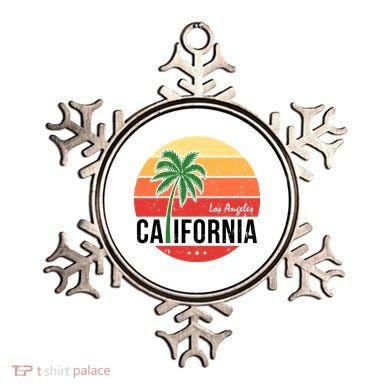Los Angeles California Retro Circle Ornament