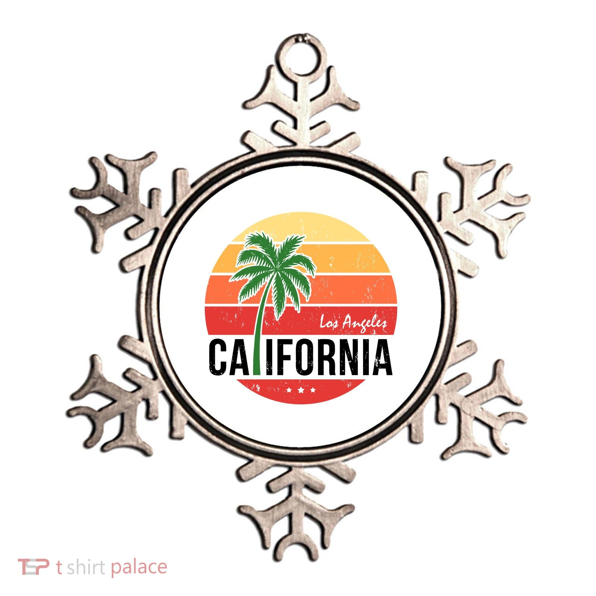 Los Angeles California Retro Circle Ornament