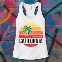 Los Angeles California Retro Circle Women's Tank Top thumb 3