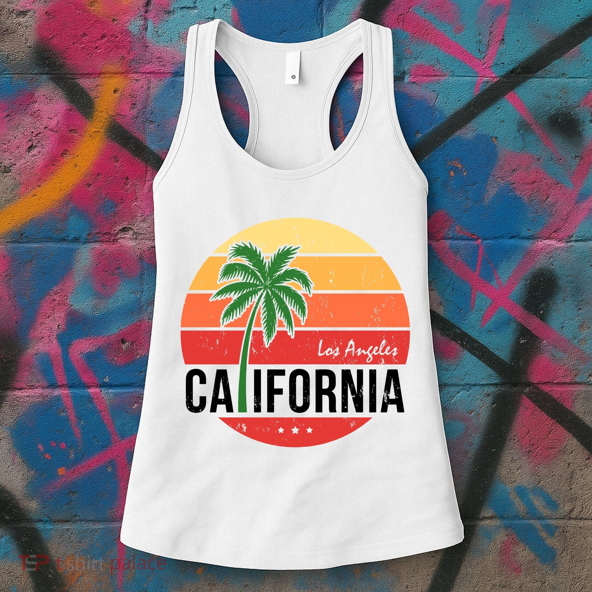 Los Angeles California Retro Circle Women's Tank Top