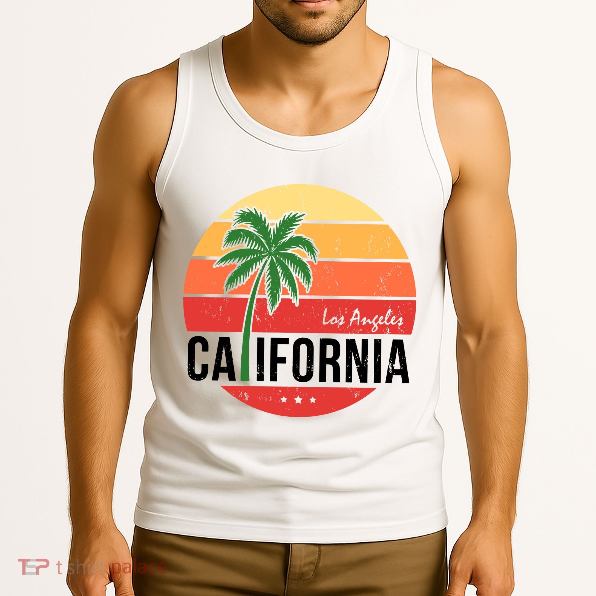 Los Angeles California Retro Circle Tank Top