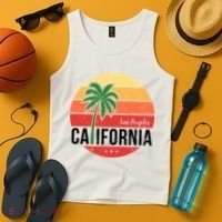 Los Angeles California Retro Circle Tank Top thumb 4