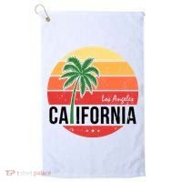 Los Angeles California Retro Circle Golf Towel thumb 0