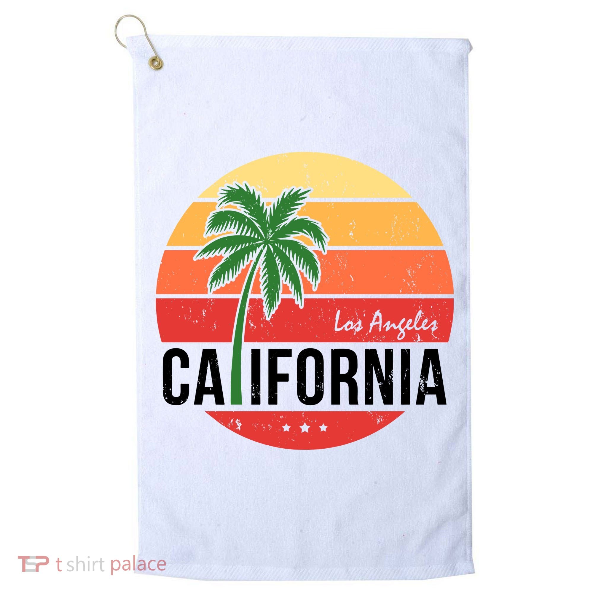 Los Angeles California Retro Circle Golf Towel