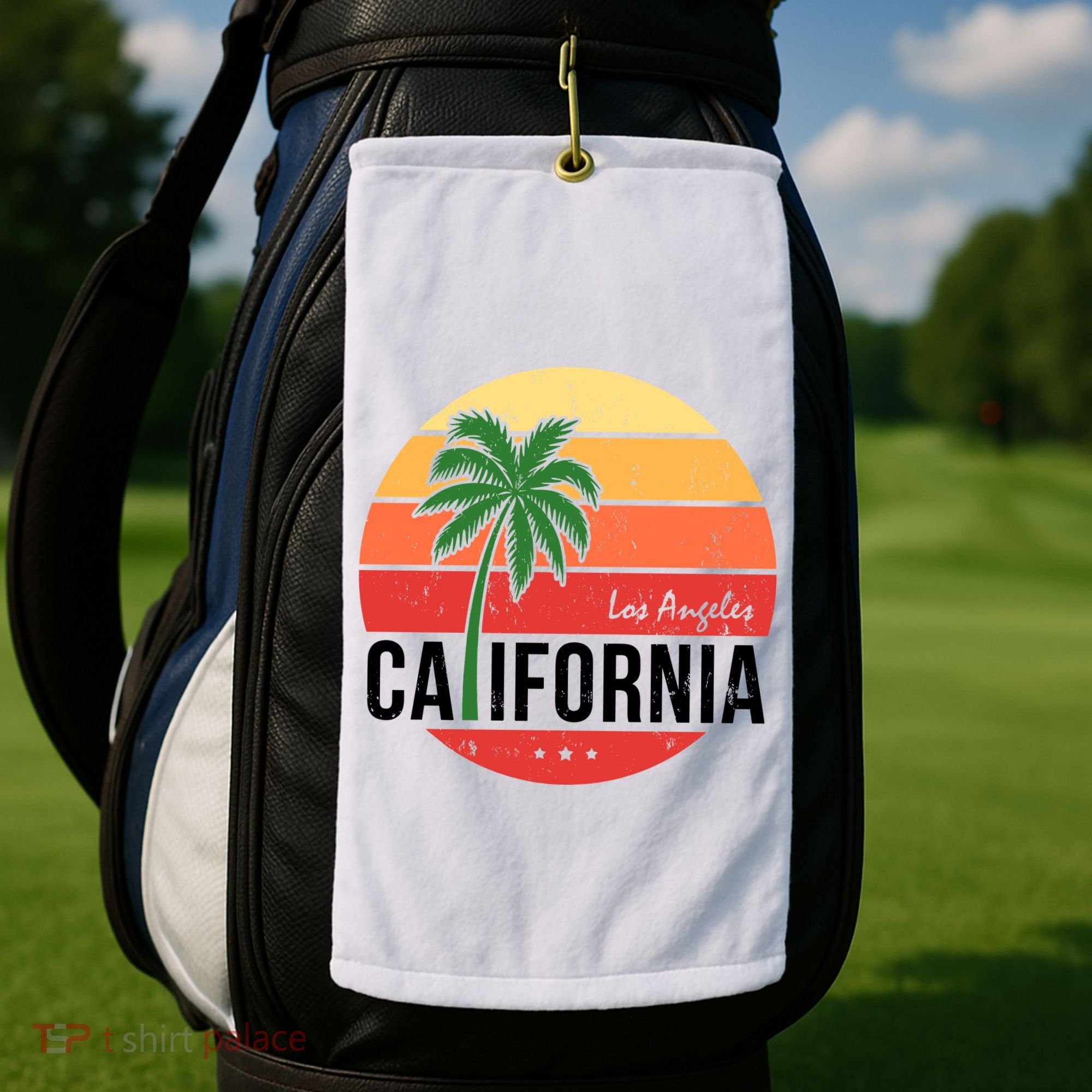 Los Angeles California Retro Circle Golf Towel