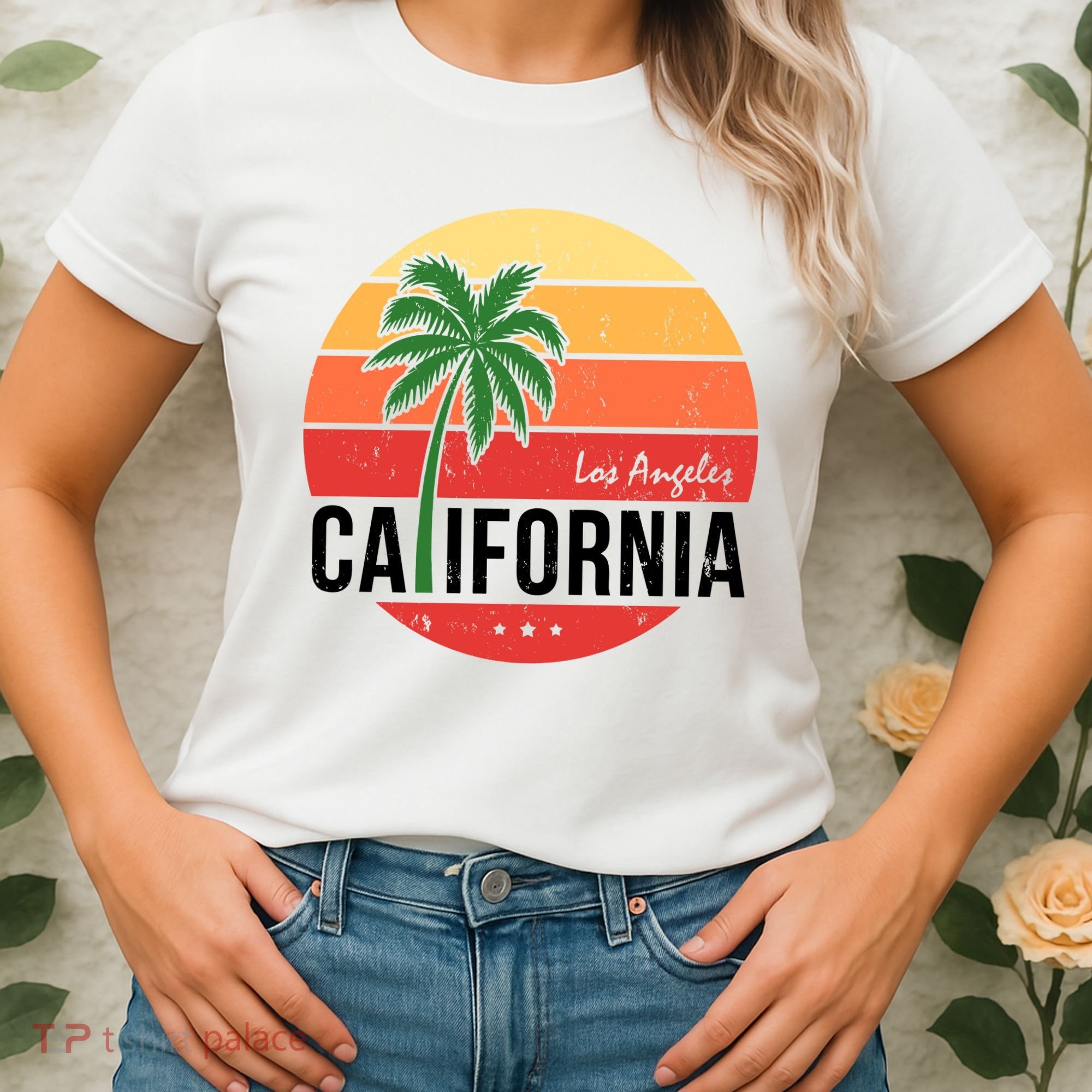 Los Angeles California Retro Circle Women's T-Shirt