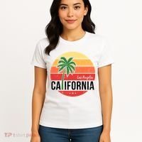 Los Angeles California Retro Circle Women's T-Shirt thumb 4