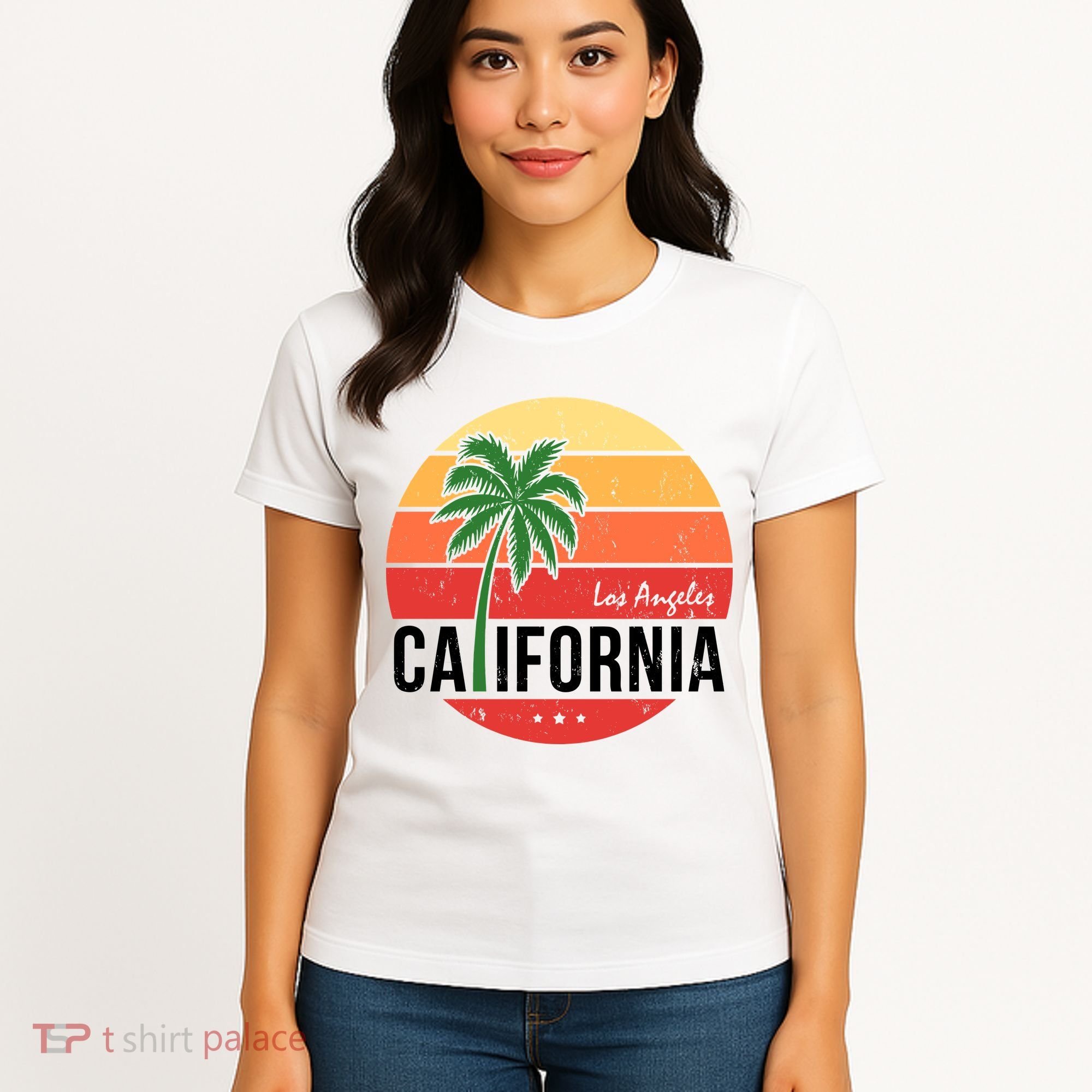 Los Angeles California Retro Circle Women's T-Shirt