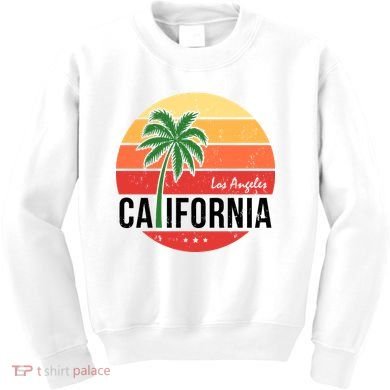 Los Angeles California Retro Circle Kids Sweatshirt