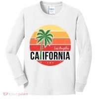 Los Angeles California Retro Circle Kids Long Sleeve Shirt thumb 0
