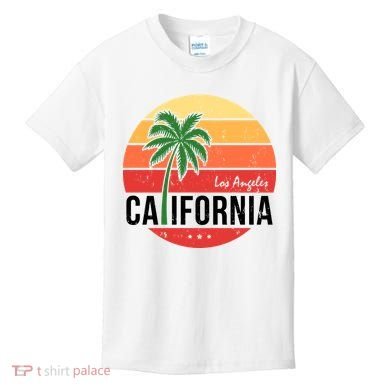 Los Angeles California Retro Circle Kids T-Shirt