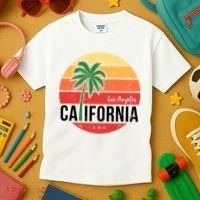 Los Angeles California Retro Circle Kids T-Shirt thumb 3