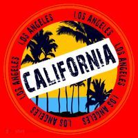 Los Angeles California Retro Circle LA Santa Hat thumb 1