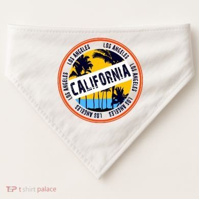 Los Angeles California Retro Circle LA USA-Made Doggie Bandana