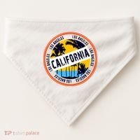 Los Angeles California Retro Circle LA USA-Made Doggie Bandana thumb 0