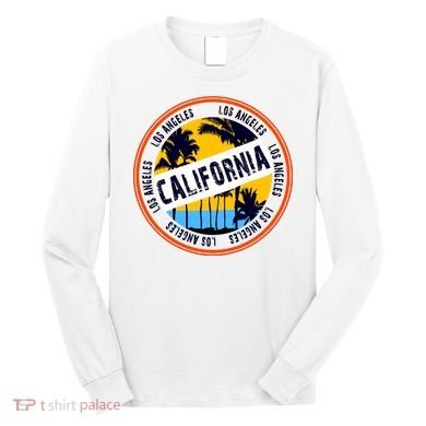 Los Angeles California Retro Circle LA Long Sleeve Shirt