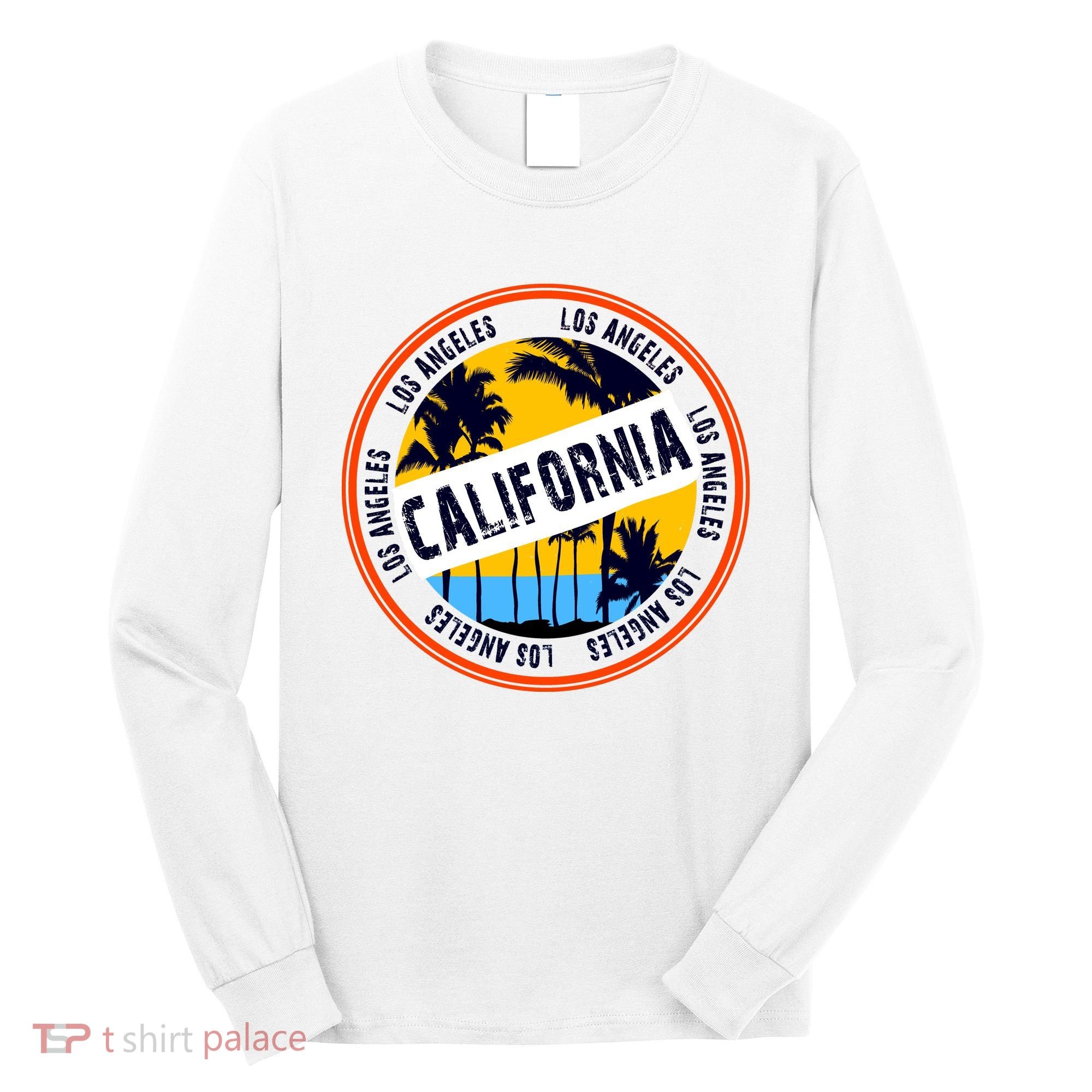 Los Angeles California Retro Circle LA Long Sleeve Shirt