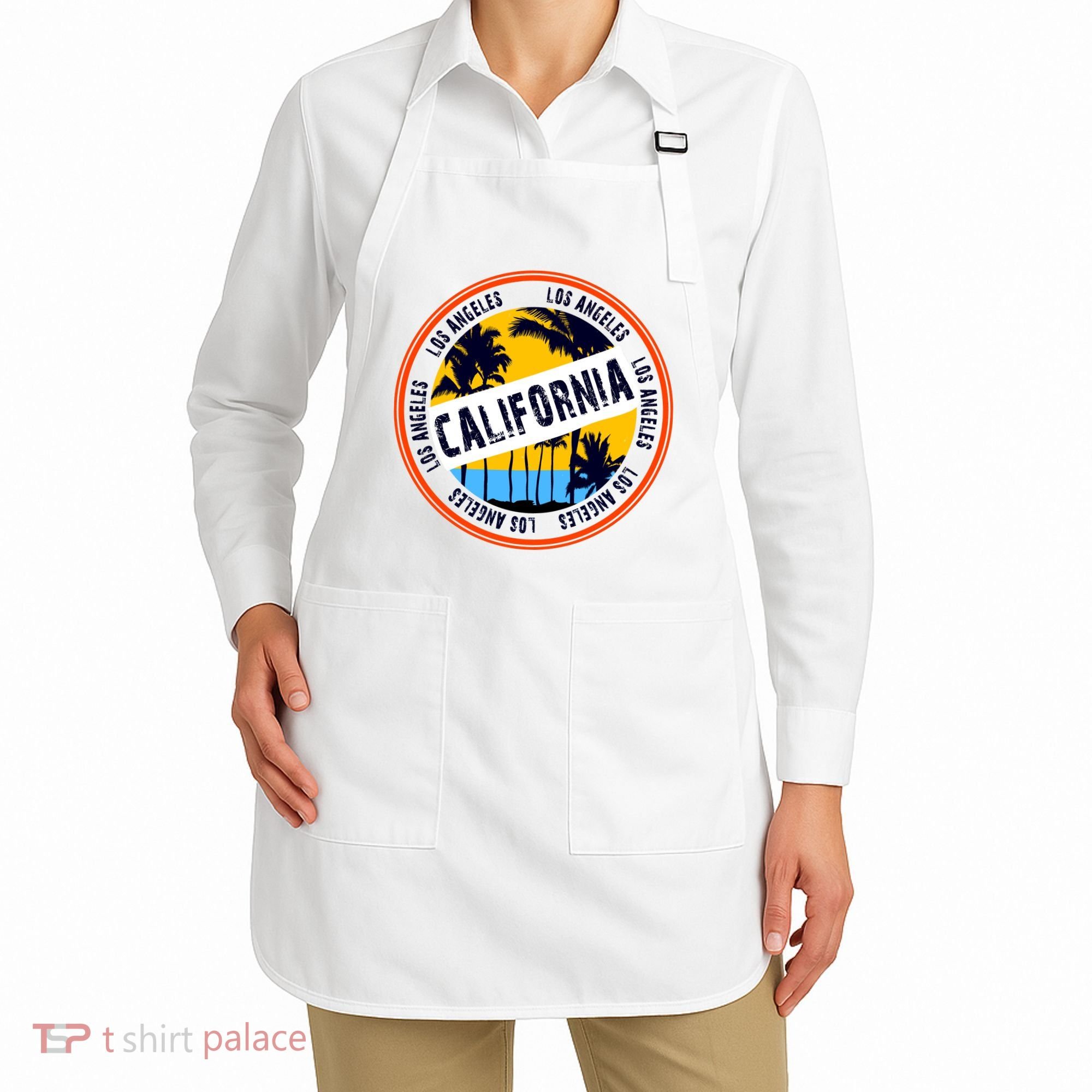 Los Angeles California Retro Circle LA Apron