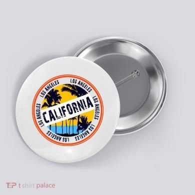 Los Angeles California Retro Circle LA Button