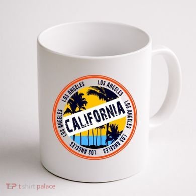 Los Angeles California Retro Circle LA Coffee Mug back