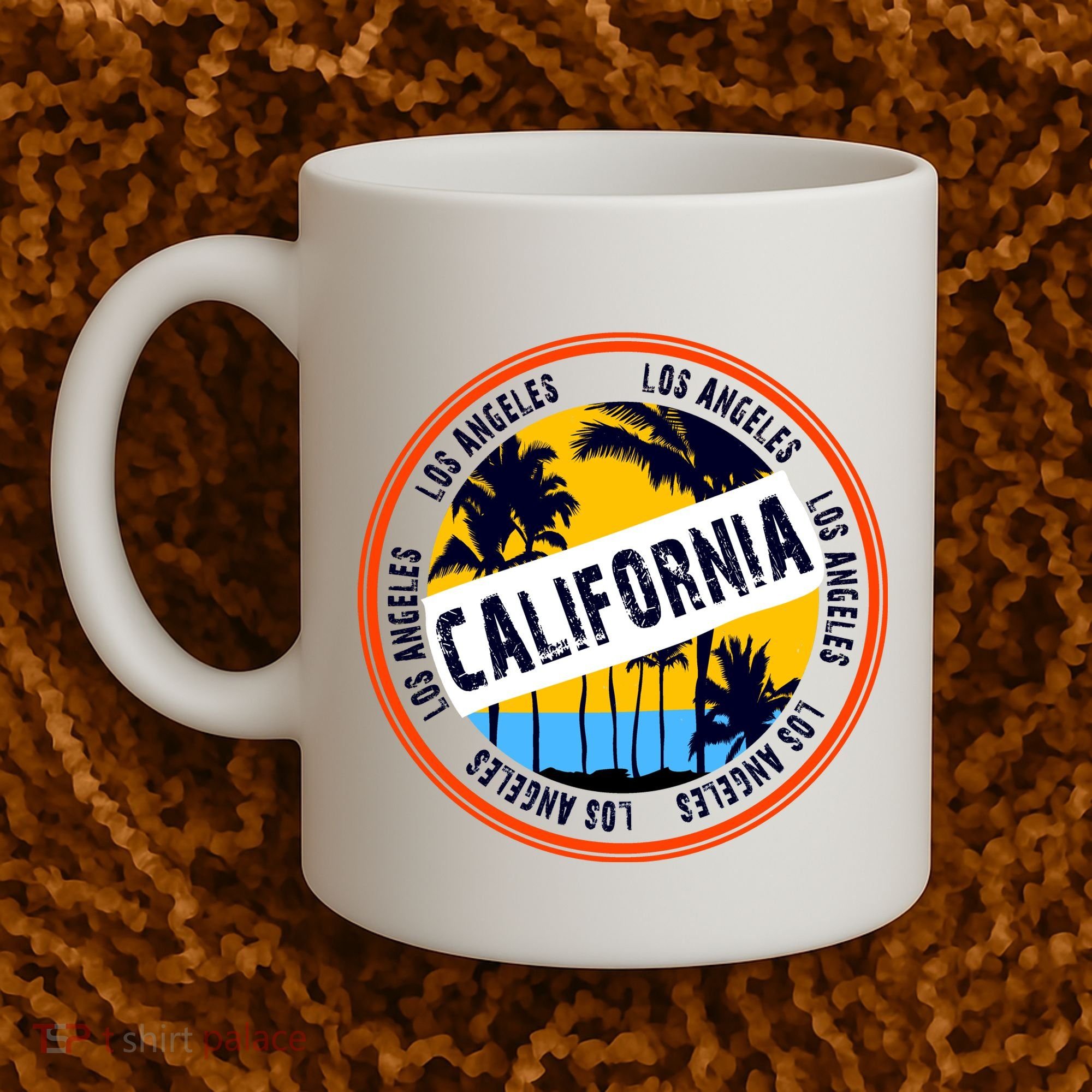 Los Angeles California Retro Circle LA Coffee Mug