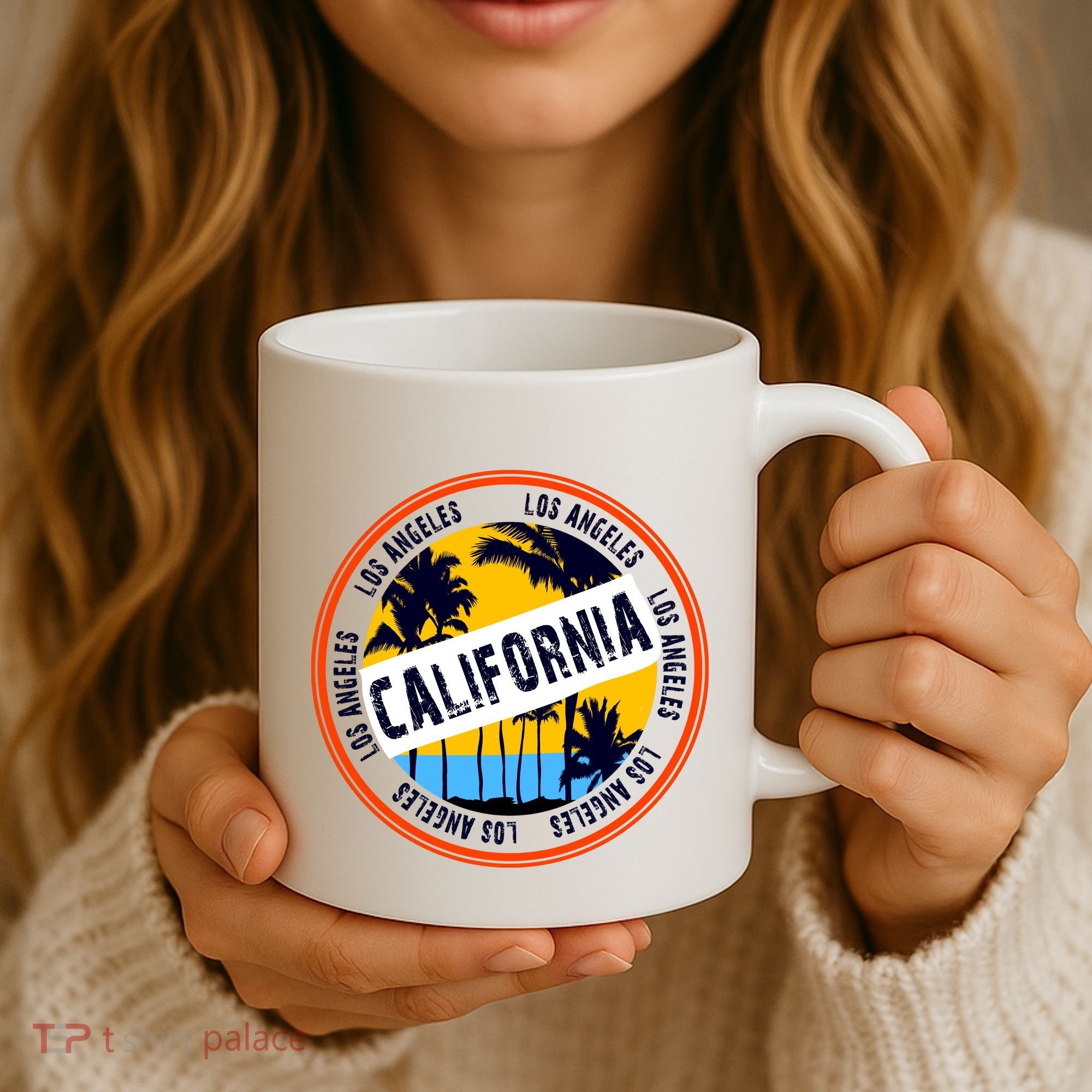 Los Angeles California Retro Circle LA Coffee Mug