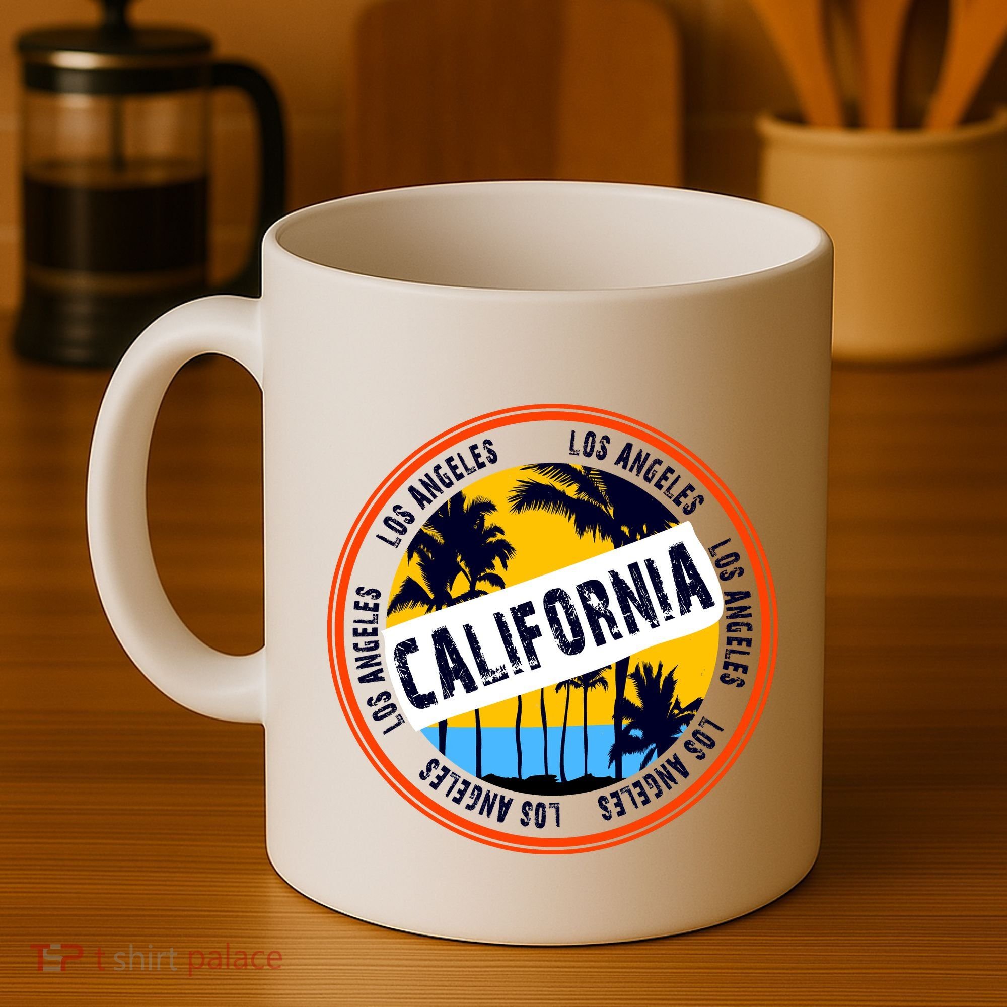 Los Angeles California Retro Circle LA Coffee Mug
