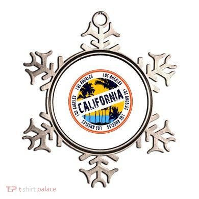 Los Angeles California Retro Circle LA Ornament