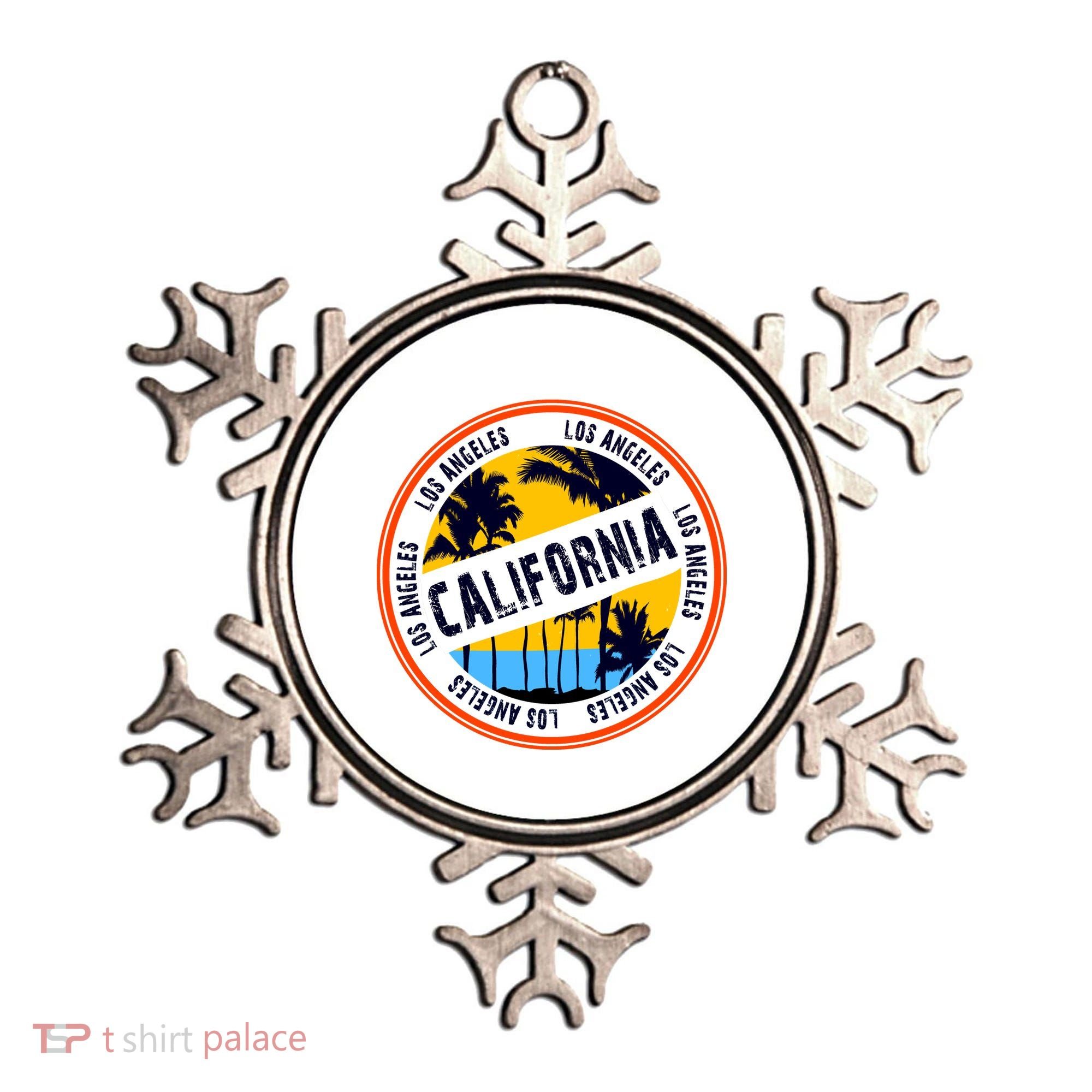 Los Angeles California Retro Circle LA Ornament