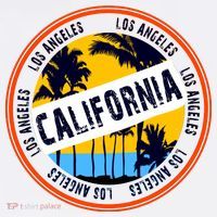 Los Angeles California Retro Circle LA Ornament thumb 1
