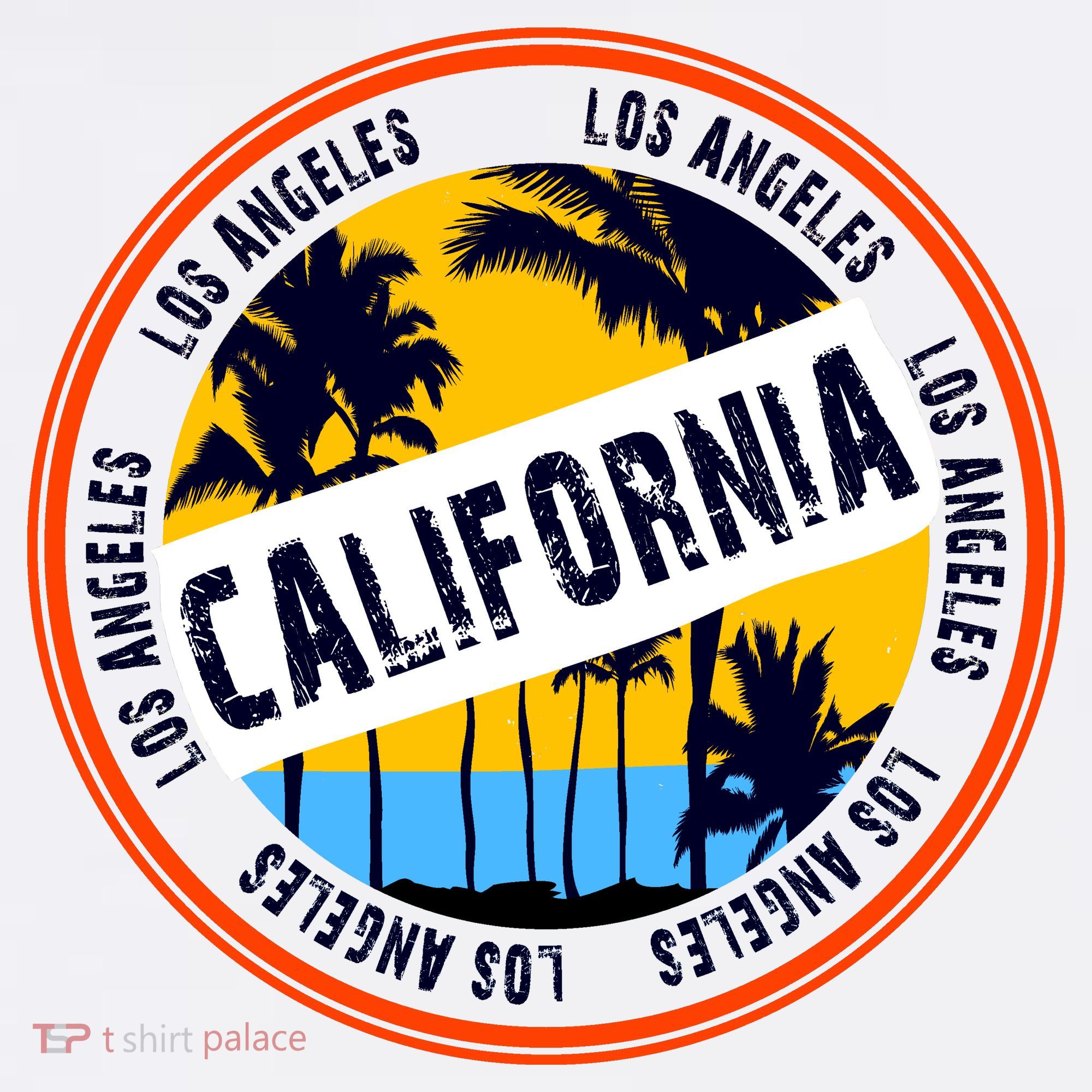 Los Angeles California Retro Circle LA Ornament