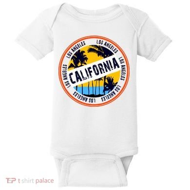 Los Angeles California Retro Circle LA Baby Bodysuit