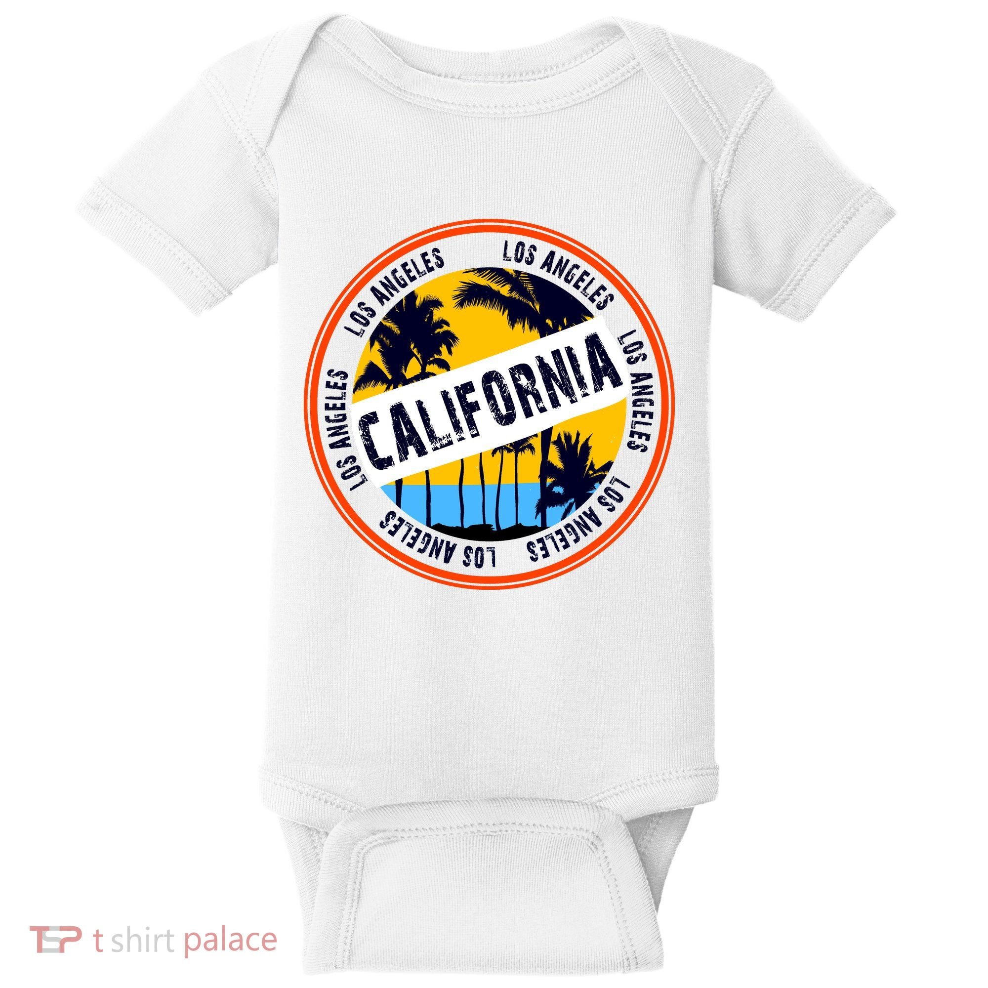 Los Angeles California Retro Circle LA Baby Bodysuit