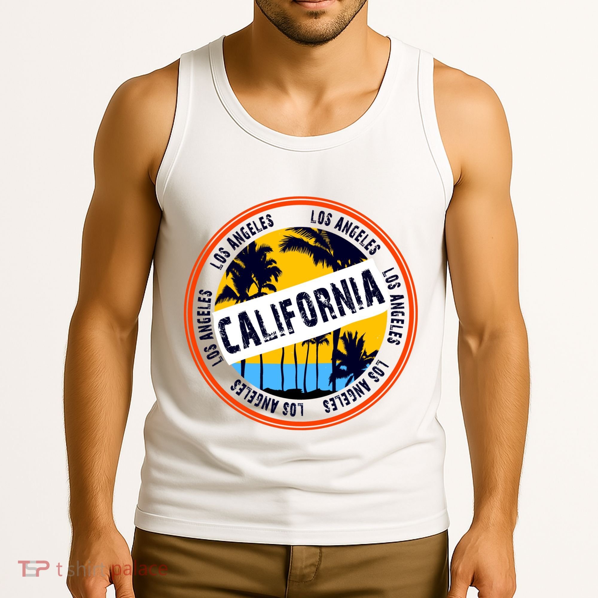 Los Angeles California Retro Circle LA Tank Top