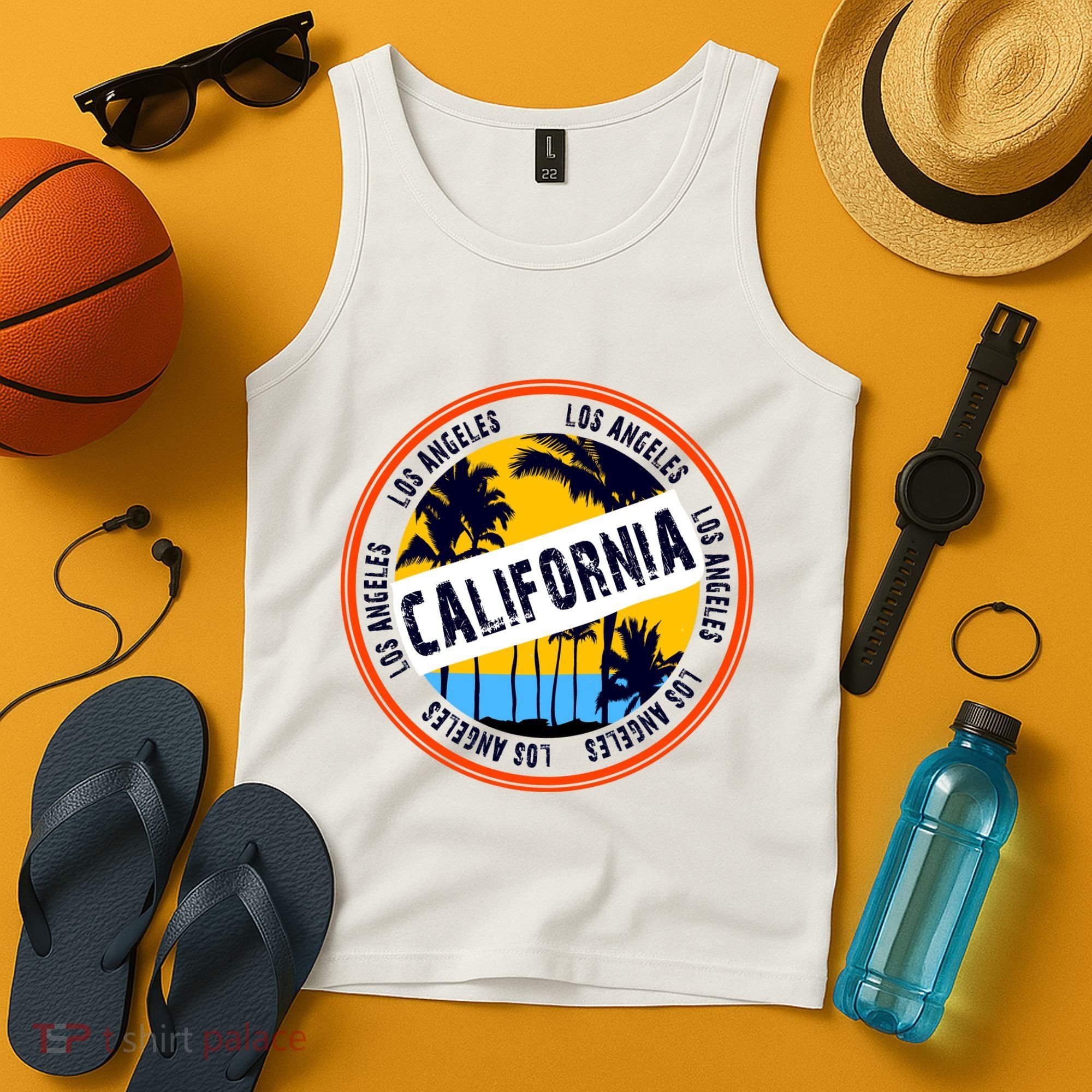 Los Angeles California Retro Circle LA Tank Top