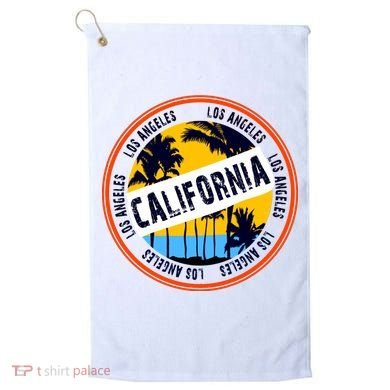Los Angeles California Retro Circle LA Golf Towel
