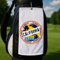 Los Angeles California Retro Circle LA Golf Towel thumb 2