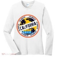 Los Angeles California Retro Circle LA Women's Long Sleeve Shirt thumb 0