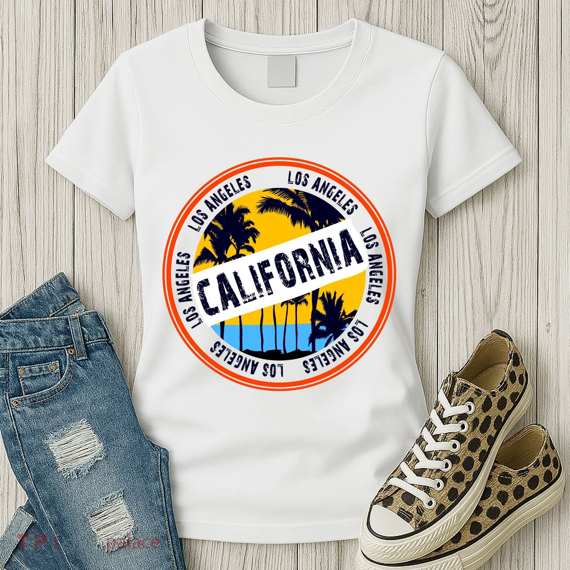 Los Angeles California Retro Circle LA Women's T-Shirt