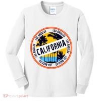 Los Angeles California Retro Circle LA Kids Long Sleeve Shirt thumb 0