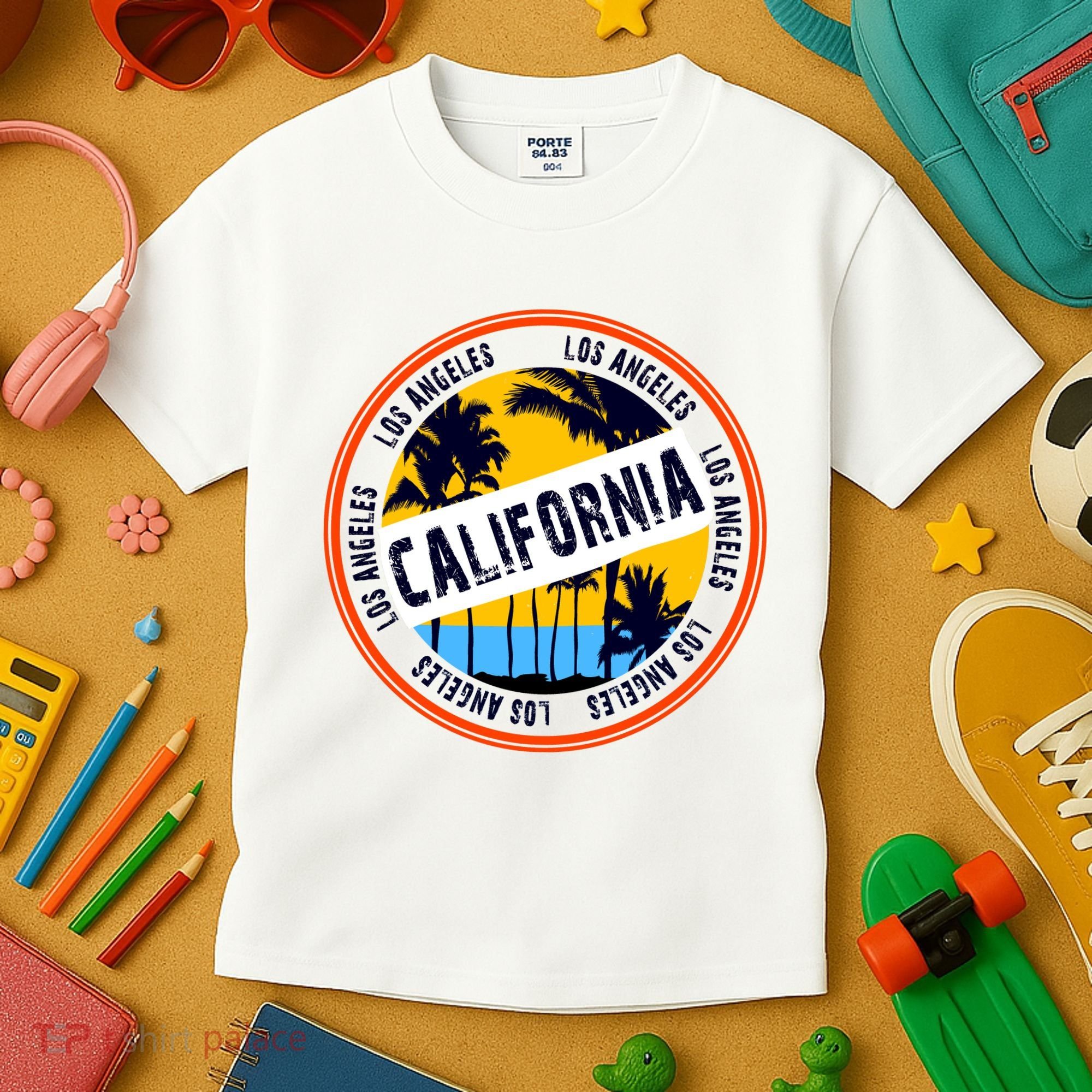 Los Angeles California Retro Circle LA Kids T-Shirt