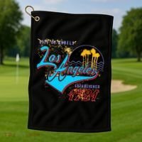 Los Angeles Est 1781 Retro Golf Towel thumb 1