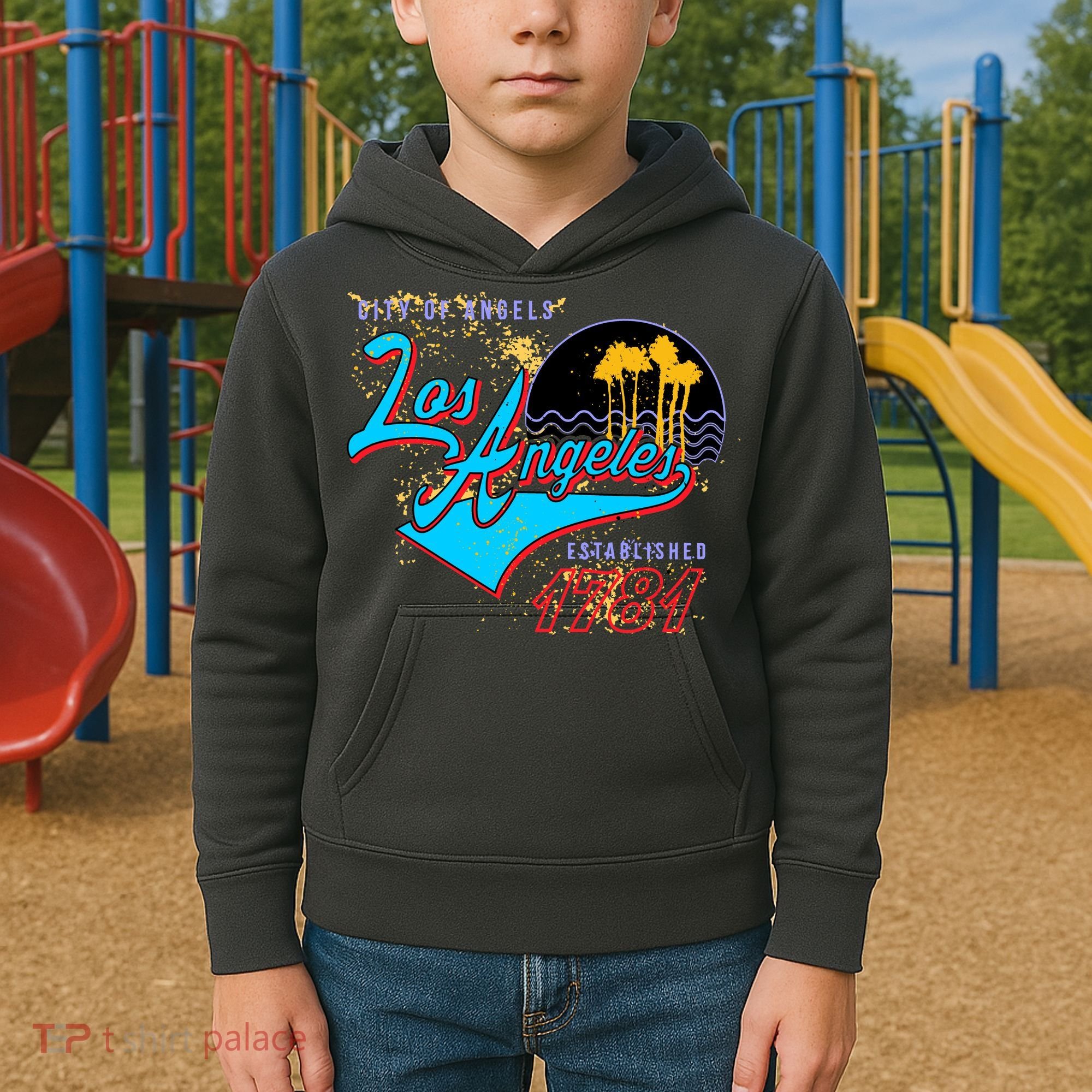 Los Angeles Est 1781 Retro Kids Hoodie