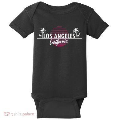 Los Angeles Retro Palm Trees Baby Bodysuit