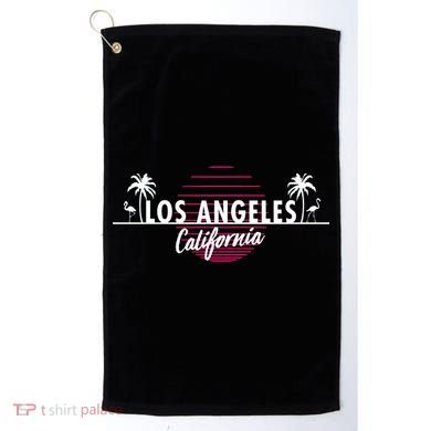 Los Angeles Retro Palm Trees Golf Towel