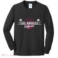 Los Angeles Retro Palm Trees Kids Long Sleeve Shirt thumb 0