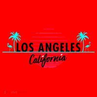 Los Angeles Retro Palm Trees Santa Hat thumb 1