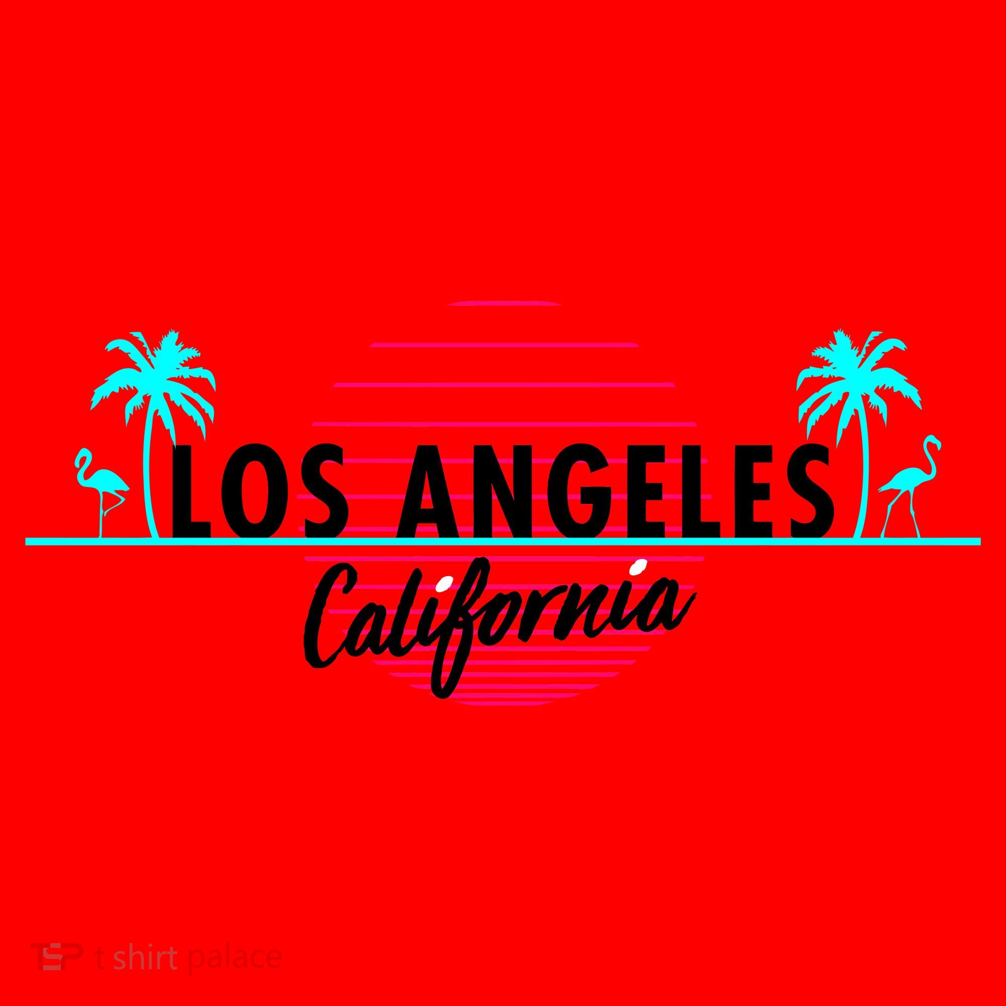 Los Angeles Retro Palm Trees Santa Hat