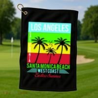 Los Angeles Santa Monica Beach Golf Towel thumb 1