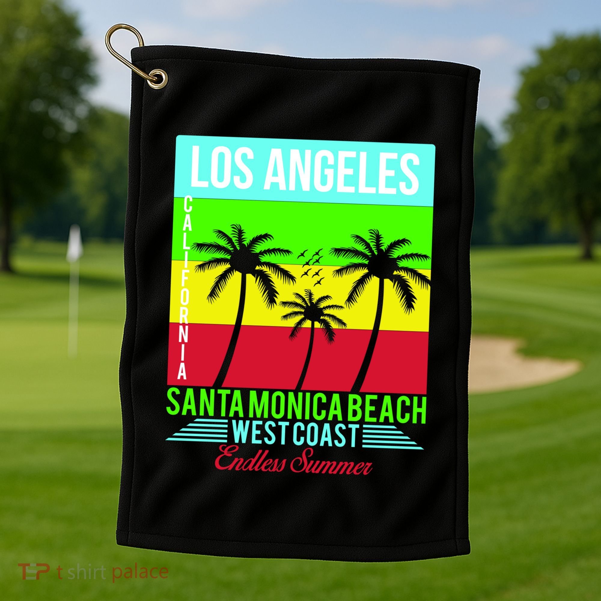 Los Angeles Santa Monica Beach Golf Towel